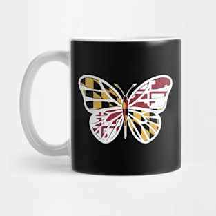 State of Maryland Flag Butterfly (Black) Mug